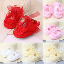 Hot Colourful Baby Girl Shoes Kid Barefoot Shoes Headband Lace Princess Flower Foot Band First Walkers 0-12M 2024 - buy cheap
