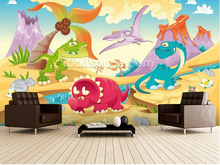 Custom papel DE parede infantil,Dinosaurs Cartoon,3D wallpaper for children's room living room bedroom wall waterproof wallpaper 2024 - buy cheap