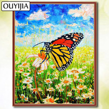 OUYIJIA-pintura de diamantes 5D DIY de animales, cuadro de mariposas, flores, pájaros, mosaico de diamantes de imitación, bordado, venta 2024 - compra barato