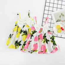 Girl Dress 2020 New Baby Dress Lemon Pattern Print Infant Birthday Party Dress Kids Summer Sleeveless Clothes Princess Dress 2024 - buy cheap