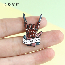 GDHY 'DREAM ON'Zombie Hand Brooch Nightmare Freddy Krueger Terror Dark Evil Hand Enamel Pins Movie Lapel Pin Punk Spille Brosche 2024 - buy cheap