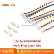 10 комплектов = 10 шт. JST вилка + 10 шт. XH2.54 XH 2,54 мм разъем провода кабеля 2/3/4/5/6/7/8 контактный шаг Штекерная розетка 26AWG 2024 - купить недорого