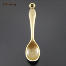 Julie Wang 5-30PCS Spoon Charms Alloy Antique Bronze Mini Hanging Jewelry Making Pendant Charm Suspension Accessory 2024 - buy cheap