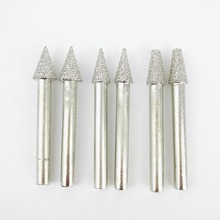 DIATOOL 6pcs #18/19/20 Diamond Carving Bits, Cone Type Mounted Points Vaccum Brazed Diamond Burrs, Shank 6mm Grit 46 2024 - buy cheap