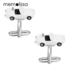 MeMolissa Mens French Shirt Cuff Jewelry White Car Cuff links High Quality Vehicle Cufflinks Gift To Guys Kids 2024 - buy cheap