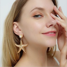 Find Me Brand Fashion Big Starfish Shape Drop Earrings For Women Jewelry Luxury Geometric Alloy Dangle Earrings 2024 - buy cheap