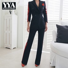 Office Ladies Formal Business Work Blazer Suits Fashion Women Patchwork OL Pants Outfits Set Notched Blazer Jacket Suit Costume 2024 - buy cheap