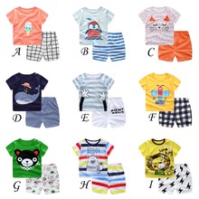 100% Cotton Children's Sets Infant Kids Boys Clothes Children Clothing Sets Summer Baby Girls Clothes Cute Animal T-Shirt+Shorts 2024 - buy cheap