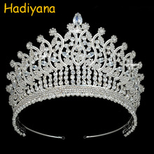 Corona de zirconia cúbica para mujer, Tiara Hadiyana, accesorios para el cabello, joyería de lujo para novia, regalo de fiesta de boda, BC3780 Corona Princesa 2024 - compra barato