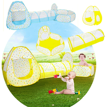 3 em 1 crianças raindrop brinquedo tenda com bola piscina rastejando túnel teepee dobrável jogar tenda bebê respirável casa de jogo 2024 - compre barato