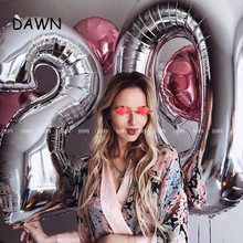 1pcs 40inch Silver rose Gold Aluminium Foil Number Balloons birthday party decor foil ballon digit 0-9 globos anniversary baloon 2024 - buy cheap