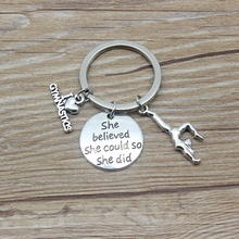 Friendship I Love Gymnastics Gymnast Keychain Gymnastic She Believed She Could So She Did Key Chains Key Ring Creative Gifts 2024 - buy cheap