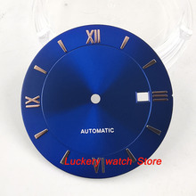 Циферблат для часов miyota 82, 33 мм, без логотипа, синяя циферблат, механизм MINGZHU 2813 2024 - купить недорого