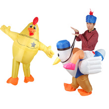 Disfraz de gallo inflable para adultos, disfraz divertido de abanico para niños, caballo, Cosplay, venta al por mayor, navidad 2024 - compra barato