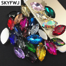 All Colors Navette Glass Crystal Stone with Claw Setting Horse Eye Sew On Rhinestones 5x10,6x12,7x15,9x18,13x27,17x32mm 2024 - buy cheap