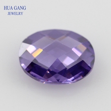 Gemas sintéticas para joyería, gemas de Zirconia cúbica púrpura, forma ovalada, tamaño 3x5 ~ 13x18mm, Envío Gratis 2024 - compra barato