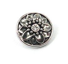 Mini amuleto cz branco com flores antigas de 1.2cm, amuleto faça você mesmo com botão de metal 2024 - compre barato