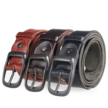 High Quality Cowhide Genuine Leather Belts For Men Male Pin Buckle Jeans Cowboy Mens Belt Luxury Designer Cinturones Para Hombre 2024 - buy cheap