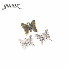Yuenz 20 pçs pequena borboleta encantos antigo prata cor pingente diy jóias fazendo colar brincos descobertas d210 2024 - compre barato