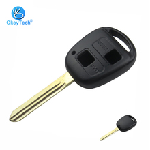 OkeyTech For Toyota Key Shell 2 Button Uncut TOY47 Blade Replacement Auto Car Key Cover Case Fob for Toyota Avenis Corolla Yaris 2024 - buy cheap