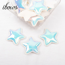 IBOWS 10Pcs Mirror Synthetic Leather Glitter Star Patch Embelishment For DIY Handmade Materials Hair Bows Decoration Accessories 2024 - buy cheap