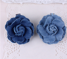 2016 New Fashion Jean Rosette Flower Hairpins Handmade Blue Denim Hair Clips Hairgrips Girls Women Barrettes Hair Accessories 2024 - buy cheap