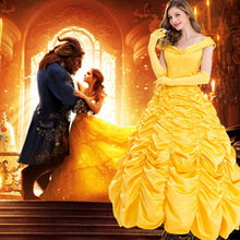 Princess Belle Beauty And the Beast Adult Fairytale Long Gown Costume,2019 Men Women Belle Dress Cosplay Costume halloween Party 2024 - buy cheap
