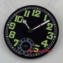 Esfera de reloj negra de 35mm, apta para ETA 6498, movimiento de bobinado manual, esfera de manos luminosa + manecillas D155 2024 - compra barato