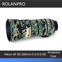 ROLANPRO пальто для объектива камеры Камуфляж для Nikon AF 80-200 мм f/2.8D ED объектив Камуфляжный защитный чехол оружие одежда 2024 - купить недорого