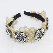 Baroque Vintage Crystal Wedding Bridal Tiaras Hairband Headpiece Black Princess Pageant Crown Bridal Hair Accessories 2024 - buy cheap