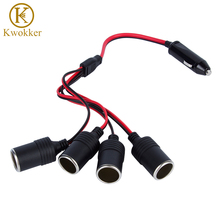 KWOKKER 4 in 1 Car Charger Cigarette Lighter Splitter Female Socket Plug Power Adapter Connector Auto Cable Input 12V 24V Socket 2024 - buy cheap