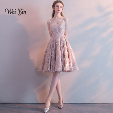 weiyin Lace Cocktail Dresses Women Elegant V-neck Summer Cocktail Party Short Formal Dresses Women's Vestidos WY822 2024 - buy cheap