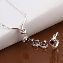 silver plated jewelry set, fashion jewelry set necklace ring earring /dfjalwqa drbamiia LKNSPCS602 2024 - buy cheap