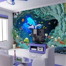 beibehang papel de parede Custom photo wallpaper 3D stereoscopic  living TV background wall covering underwater world 3d mural 2024 - buy cheap