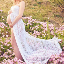 Hot Sale Maternity Photography Props Lace Stretchy Pregnancy Long Maternity Dress for Photo Shoot Maxi Strapless Dresses Vestido 2024 - buy cheap