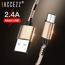 ¡! ACCEZZ 2.4A Micro cable USB Android para Samsung S6 S7 Xiaomi Redmi Note 5 7 Pro LG cable de datos de carga rápida 2024 - compra barato