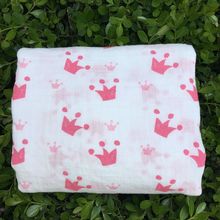 Pink Crown 100% Cotton Muslin Blankets Bedding Swaddling For Newborn Baby Blanket Swaddle Wrap Bath Towel 2024 - buy cheap