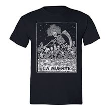 Camiseta con estampado de calavera de azúcar para hombre, camiseta de Dia de Los Muertos con flor mexicana, camiseta negra, moda de verano 2019 2024 - compra barato