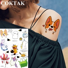 Tatuajes Flash temporales para niños, dibujos animados falsos, zorro, gato, unicornio, a granel, divertido tatuaje, pegatina, Rana, Tatuaje falso personalizado 2024 - compra barato