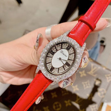 Reloj de pulsera con cristales ovalados para mujer, cronógrafo de cuarzo, de cuero auténtico, Estilo Vintage, a la moda, para verano 2024 - compra barato