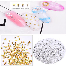 Mini Metal Rivet Nail Accessories Star Jewelry 1000pcs Gold Silver Metallic Caviar Micro Beads Nails Art 3D Decorations Crafts 2024 - buy cheap