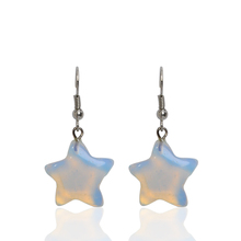 Bright Blue Fire Five-pointed Star Opal Natural Stone Dangle Earrings For Women Elegant Brincos Longos Fine Jewelry 2024 - buy cheap