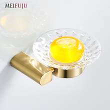 Brushed Glass Soap Dish Holder Gold Soap Dishes  304 Stainless Steel Wall Mounted Soap Box  Bathroom Accessories High Quality 2024 - buy cheap