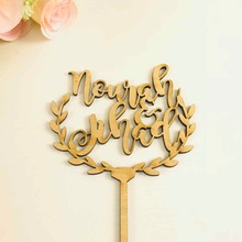 Custom wreath wedding cake topper Wooden Wedding Party Decoration Personalized Name Rustic Cake Topper 2024 - buy cheap