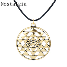 Free ship Viking Jewelry Fashion Gothic Punk Sri Yantra Flower Of Life Circle Pendant Necklace Round Shape Necklace For Women Men Gift 2024 - buy cheap