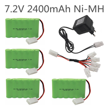 7.2v 2400mah AA NI-MH Battery Tamiya with charger High capacity electric toy battery Remote car ship robot rechargeable 7.2 v 2024 - buy cheap