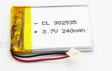 Free shipping 2pcs/lot 3.7v 240mah 302535 polymer lithium li-po rechargeable battery for MP3 MP4 GPS recorder PSP toy speaker 2024 - buy cheap