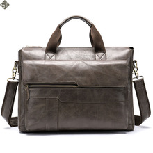 New Genuine Leather genuine leather laptop bag Handbags Cowhide Men Crossbody Bag Men's Travel brown leather briefcase for Men 2024 - buy cheap