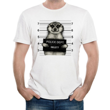 Camiseta Harajuku de verano para hombre, divertida camiseta con estampado de Meerkat Mugshot, policía, Punk, Hipster, novedad 2024 - compra barato