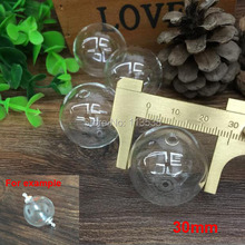 Free ship 20pcs/lot 30mm diy clear round glass globe bubble with 2mm doulbe hole, glass vial, glass bottle, glass vials pendant 2024 - buy cheap